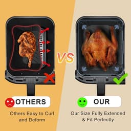 2 Stuks Siliconen Bakjes voor Dual Zone Airfryer - Herbruikbare Bakvorm - Voor Dubbele Airfryers 7,6-10L - Grijs - BPA-Vrij — thumbnail 3