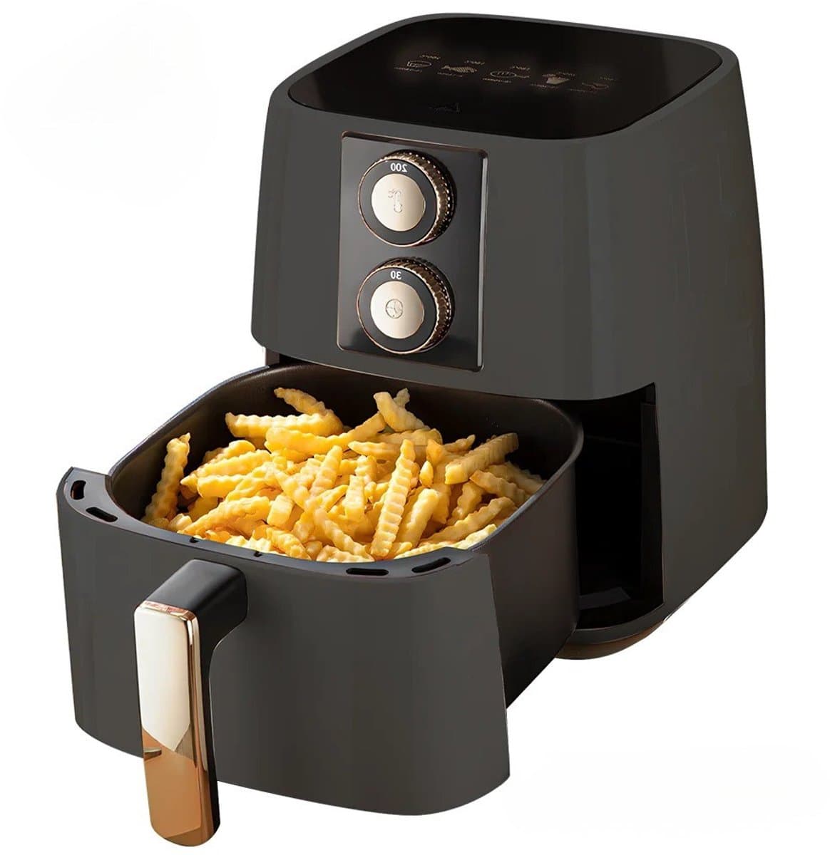 Sensova - Airfryer Oven 5L 1500W - Olievrije Luchtfriteuse voor Thuis met Ovenfunctie - Instelbare Temperatuur 80–200°C - 30 Minuten Timer - Dubbele Draaiknopbediening - Gezond Frituren, Bakken en Grillen op 220-240V — afbeelding 1