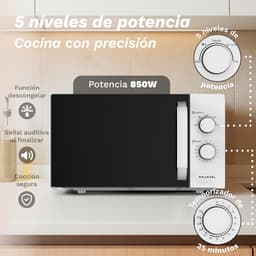 Eenvoudige Magnetron Zonder Grill 25 Liter 850W Met Ontdooifunctie — thumbnail 2