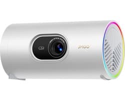 MELVRA Mini Beamer - Picoplay Projector - 400 ISO lumen - Google TV - Netflix - Gimbal Real-time Autofocus - Tot 200 inch - HDR10 - Blu-ray 3D - Outdoor & Gaming - Wit
