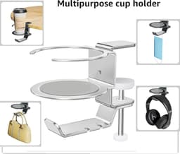 Flexibele Onder-Bureau Bekerhouder en Headset Ophangbeugel — thumbnail 4