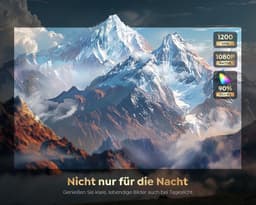 MELVRA Beamer - 4K Beamer - Smart Google TV - 1200 ANSI Lumen - Netflix - Autofocus & Keystone - WiFi6 & Bluetooth - 300 inch - Outdoor & Daglicht - LED - Plafondmontage - Zwart — thumbnail 2