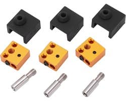Upgrade Set 3D Printer Onderdelen: Verwarmingblokken, Keelbuizen en Isolatiesokken