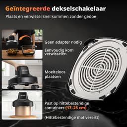 AIRMSEN Airfryer - Heteluchtfriteuse - Volledig zichtbaar venster - 1500W - Met 2 glazen frituurmanden (4,5L & 1,2L) - PFAS-vrij - 4 kookprogramma's - Eenvoudig te reinigen - Zwart — thumbnail 4