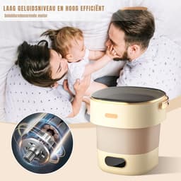 SCH® Mini Wasmachine - Wasmachine - Beige - ‎33cm x 33cm x 17cm — thumbnail 4