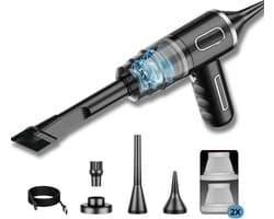Auto Stofzuiger - Kruimeldief - voor Auto/Huis/Meubel - Klein en Compact - Kruimeldief Snoerloos - Cadeau - Auto Stofzuiger Draadloos - Airduster - Stofzuiger zonder Zak - 120W - Handstofzuiger - Kruimeldief