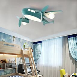 Moderne Dimbaar LED Plafondlamp Kinderkamer Vliegtuig 48W - Wit/Warm/Koud Licht - Ø60cm of Ø70cm — thumbnail 4