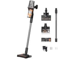 DEERMA T30W XT 2 in 1 Steelstofzuiger - 450W/45KPa/60min - Steelstofzuiger Draadloos - 1L - LED-Display - Groen licht - Voor Tapijt, Harde Vloeren en Dierenharen - zwart