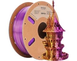 Tweekleurig PLA Filament 1.75mm voor 3D-printer - Zijdeglans Goud en Paars - 1KG