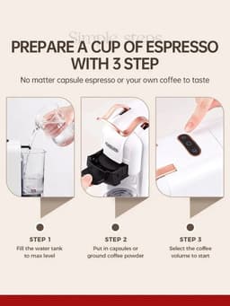 Vedder House - Koffiezetapparaat Cups - 4 in 1 - Wit - Warme en koude dranken - Koffiemachine - Koffiepadmachine — thumbnail 5