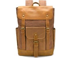 DE LAMASSU® Laptop Rugzak 15,6 Inch – Canvas Rugtas met Laptopvak – Waterafstotende Backpack – Rugzak voor Werk, School en Reizen – Unisex