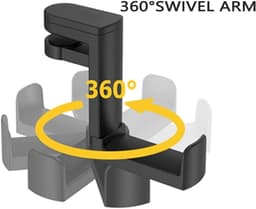Hoofdtelefoonhouder - met haak - verstelbare bureauklem - 10,2*5*11,5 cm - zwart — thumbnail 2