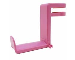 Hoofdtelefoonhouder - met haak - verstelbare bureauklem - 10,2*5*11,5 cm - roze