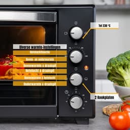 DYNA® Heteluchtoven - Oven - Airfryer Oven - Zwart - 56cm x 41cm x 35cm — thumbnail 8
