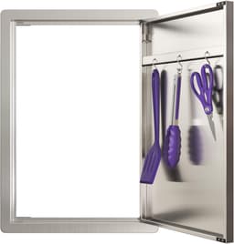 Buitenkeukendeur 17" B x 24" H RVS met Ventilatiegaten en Ergonomische Handgrepen — thumbnail 1