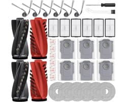 36-delige G20s Ultra Vervangingsonderdeel Accessoires voor Roborock G20s Ultra/Saros 10R/Qrevo CurvX met 2 Rode Rollers, 2 Zwarte Rollers, 6 Hepa, 6 Dweilen, 6 Stofzakken, 6 Bijrollen, 1 Schroevendraaier, 1 Reinigingsborstel, Onderhoudskit,Stofzuiger