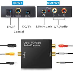 DAC Audio Converter Digitaal naar Analoog – Optisch Toslink/Coax naar RCA – 3.5mm Jack – 24-bit – 96kHz – Voor TV, Versterker & Home Cinema — thumbnail 5