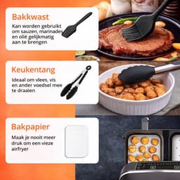 Complete Airfryer Accessoires Set Geschikt voor Dual Airfryer, Dubbele Heteluchtfriteuse XXL Accesoires Compatibel met alle Dual Airfryers — thumbnail 3