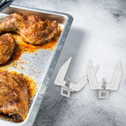 2-delige Roestvrijstalen Braadvorken voor Kip en Vlees - Geschikt voor Barbecue en Airfryer — thumbnail 5