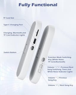 Slaapsprekers - Onderkussen Bluetooth Speaker - Bluetooth-kussenluidspreker - Botgeleiding Technologie - Witte Ruis - Draadloos - Voor een betere nachtrust - Mini Under Pillow Speaker - Wit — thumbnail 4