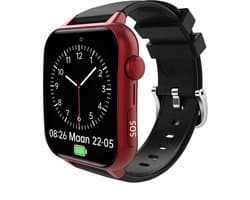WatchToCare Pulse - GPS Tracker Horloge - Smartwatch - Alarm Horloge Senioren - Alarmknop - Valdetectie - Noodknop - Videobellen - Grotere letters en cijfers - Compleet incl. Lebara Sim met €15 tegoed - 4G - geen abonnement nodig - Red