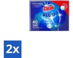 2 x At Home Vaatwastabletten All-in-1 40 stuks per verpakking - Vaatwastabletten - Vaatwassen - Vaatwasser - Vaat Schoonmaken - Vaatwasmiddel