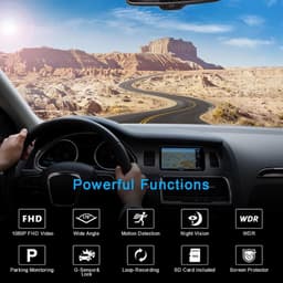 Dashcam Auto 1080P met 3 Inch IPS Scherm, Nachtzicht en 64GB SD Kaart — thumbnail 4