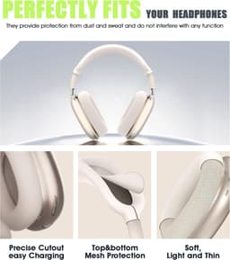 Beschermhoezen voor AirPods Max Oortjes - Siliconen Earcup Covers (Sterrenlicht) — thumbnail 2