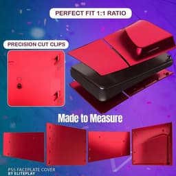 Playstation 5 Slim Faceplates Disc Edition (geschikt voor PS5 Slim & PS5 Pro) - Excl. Mid Skin - Accessoires - Faceplate - Cover - Plate - Skin - Volcanic Red/Rood — thumbnail 4