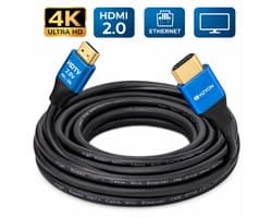 VIZYON Hdmi Kabel 2.0 High Speed 20 m - Supports -4K - 3D - Voor TV - Nintendo Switch - PS5 - Xbox - DVD - Laptop - Tablet - PC - Monitor - Beamer TV Box - Projector 4K@60 Hz - Male to Male - 20m Zwart