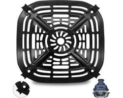 Accessoires en vervangingsonderdelen voor de airfryer: bakplaat, grillrooster, krokante plaat, grillrooster (met rubberen beschermlaag).