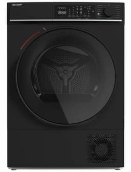 Sharp warmtepomp droger - 10KG - energie label D - 15 programma's - WIFI - LED trommelverlichting - white LED display - mat zwart — thumbnail 1