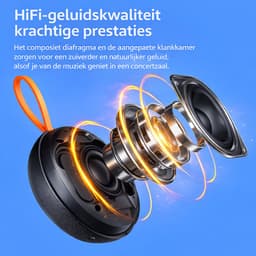 Mini Bluetooth Speaker Draadloos – Portable Waterproof IPX5 Speaker – 6W Stereo Geluid – Bluetooth 5.3 – Magnetische Muziek Box – TF Kaart MP3 – Compacte Speaker voor Smartphone, Laptop en Tablet-Zwart Oranje — thumbnail 3