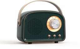 Retro Bluetooth-luidspreker – Mini draagbare draadloze luidspreker – TWS-functionaliteit – Decoratieve retroluidspreker – Geschikt voor thuis/buitengebruik – Groen — thumbnail 1