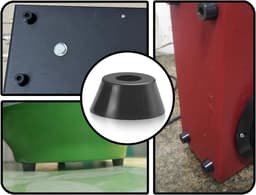 Zwarte rubberen voetjes voor snijplanken - Schroefbare rubberen buffers - Set van 12 - Roestvrijstalen schroeven — thumbnail 3