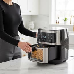 AG5300 Airfryer XXL Premium Zilver – 5.5L Hete Luchtfriteuse – Digitaal Display – 8 Programma’s – Anti-aanbak – Vaatwasserbestendig – Extreem Stil – Gezond Koken Zonder Olie – Inclusief Receptenboek — thumbnail 10