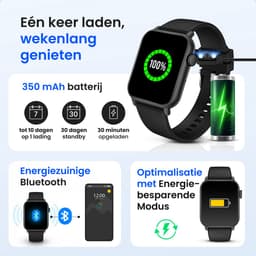 Siltcon® Smartwatch Heren Pro - Smartwatch Dames Pro - Sporthorloge Dames & Heren - Stappenteller Horloge - Hartslagmeter – Bloeddrukmeter - Slaapmonitor - Saturatiemeter – Belfunctie - Elke Smartphone - RVS - Elke pols - Incl. 4 Bandjes — thumbnail 8