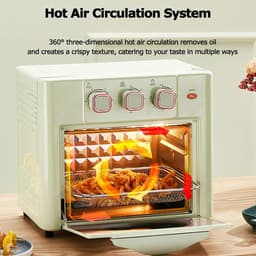 Multifunctionele Oven - Heteluchtoven Airfryer - Thuis Bakken Grillen - 360 Graden Circulatie - 18 Liter Capaciteit - Groen — thumbnail 3