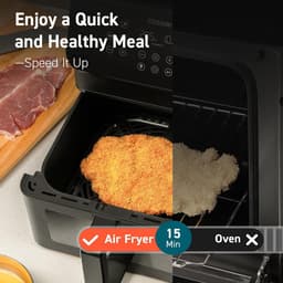 Airfryer met Venster - Friteuse zonder Olie - Gezond Koken - Grote Capaciteit 6.2L - 37x32x30 cm - Zwart — thumbnail 3