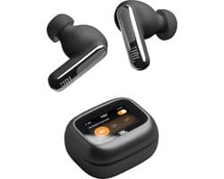JBL Live Beam 4 – Draadloze Oortjes met Noise Cancelling – Smart Case met Touchscreen - True Wireless Bluetooth – 48 uur – Waterdicht – IP55 - Zwart
