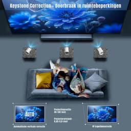 SAVI® Draagbare beamer - Beamer - Projector - Mini Beamer - Wit - ‎17cm x 10cm x 17cm — thumbnail 3