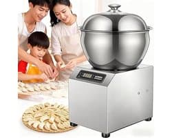 Elektrische Deegmixer - Professionele Spiraalmixer - Bakken en Koken - Aanraakbediening met Timer - 8 Liter Capaciteit - Zilverkleurig
