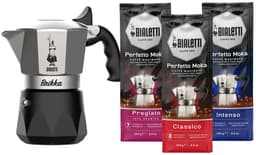 Bialetti New Brikka - 170ml - 4 kops + Bialetti Koffie Proefpakket - 3 x 250 gram — thumbnail 1