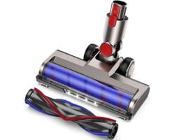 Stofzuigerborstel met LED – Compatibel met Dyson V7 V8 V10 V11 V15 – Vloerborstel met 2 Verwisselbare Rollen voor Tapijt en Harde Vloeren – 180° Draaibare Kop – Stofzuiger Accessoire
