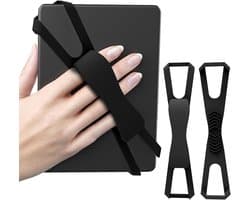 E-reader Grip & Polssteun - 2 stuks - Geschikt voor Comfortabel Lezen met Eén Hand - Zachte Siliconen Houder - Compatibel met Kindle & Kobo - Anti-Slip Siliconen Handstrap - Ergonomisch Ontwerp - Zwart