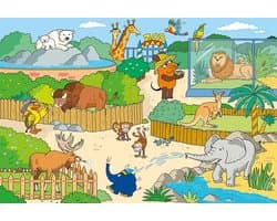 Kinderpuzzel Dierentuin - Legpuzzel Kinderen - Ontwikkeling Vaardigheden - Bekend Van Televisie - 60 Stukjes - Kleurrijk