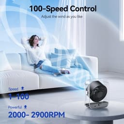 Kraftverdia Ventilator - Tafelventilator Stil Geruisloos USB - Oplaadbaar & Draadloos - 100 Snelheden - Paars — thumbnail 5