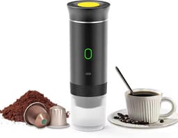 Draagbare koffiemaker, elektrische espresso machine, 3 in 1 reizen koffiezetapparaat voor camping, zelfverwarmde auto koffiezetapparaat, mini-koffiezetapparaat voor camping wandelen kantoor — thumbnail 1
