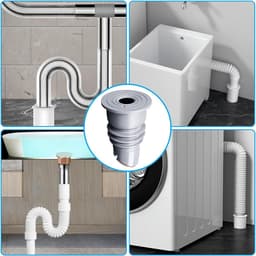 Allecta - Afvoerslangafdichting - Rioolplug - Siliconen - Afdichtingsring - Afvoerpijp - Keuken - Badkamer - Wasmachine - Zwart - 35-40 cm - Waterdicht — thumbnail 4