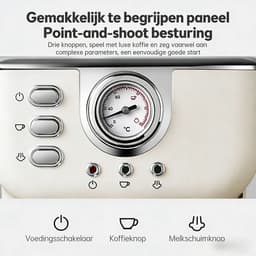 Espressomachine - Espresso Koffiemachine 20 Bar - 1050W - Piston Koffiemachines RVS - Met Stoompijpje - 1.5L Waterreservoir - Licht Blauw — thumbnail 3